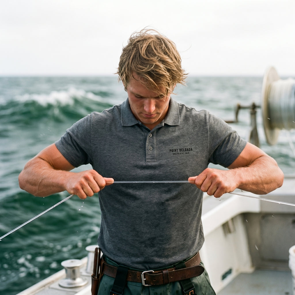 Point Delgada Command Issue Performance Polo (Grey / White)